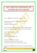LEGL 2700 EXAM 3 QUESTIONS AND ANSWERS 100&percnt; PASS 2026&sol;2027