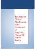 Test Bank for Clinical Manifestations and Assessment of Respiratory Disease 8th Edition &vert; Des Jardins