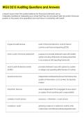 WGU D215 Auditing Questions and Answers
