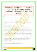 LOGISTICS SPECIALIST UNIT 4 EXAM QUESTIONS AND ANSWERS 100&percnt; PASS 2026&sol;2027