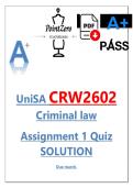 UNISA CRW2602 Assignment 1 &ndash; Criminal Liability Analysis &vert; Assault&comma; Attempted Rape&comma; Culpable Homicide &vert; Full Answer with Case Law and Legal Principles PDF DOWNLOAD NOW&excl;