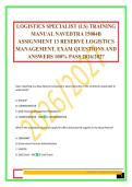 LOGISTICS SPECIALIST &lpar;LS&rpar; TRAINING MANUAL NAVEDTRA 15004B ASSIGNMENT 13 RESERVE LOGISTICS MANAGEMENT&period; EXAM QUESTIONS AND ANSWERS 100&percnt; PASS 2026&sol;2027