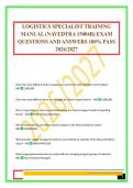 LOGISTICS SPECIALIST TRAINING MANUAL &lpar;NAVEDTRA 15004B&rpar; EXAM QUESTIONS AND ANSWERS 100&percnt; PASS 2026&sol;2027