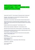 DATA STRUCTURES AND ALGORITHMS - TEST 1 QUIZZES WITH COMPLETE SOLUTIONS