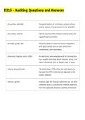 D215 - Auditing Questions and Answers