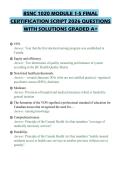 BSNC 1020 MODULE 1-5 FINAL CERTIFICATION SCRIPT 2026 QUESTIONS WITH SOLUTIONS GRADED A&plus;