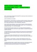 DATA STRUCTURES AND ALGORITHMS TEST 1 QUESTIONS & ANSWERS
