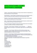 DATA STRUCTURES EXAM 1 QUESTIONS & ANSWERS
