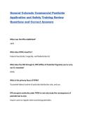 General Colorado Commercial Pesticide Application and Safety Training Review Questions and Correct Answers