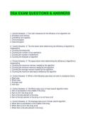 DSA EXAM QUESTIONS & ANSWERS &lpar;GRADED A&rpar;
