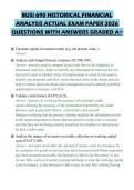 BUSI 690 HISTORICAL FINANCIAL ANALYSIS ACTUAL EXAM PAPER 2026 QUESTIONS WITH ANSWERS GRADED A&plus;