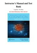 Instructor&rsquo;s Manual and Test Bank for Cognition&comma; 7th edition by Gabriel Radvansky&comma; Chapter 1-15 &mdash; Package Deal