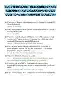 BUSI 710 RESEARCH METHODOLOGY AND ALIGNMENT ACTUAL EXAM PAPER 2026 QUESTIONS WITH ANSWERS GRADED A&plus;