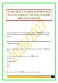 NJ PROPERTY&sol; CASUALTY INSURANCE EXAM SET QUESTIONS AND ANSWERS 100&percnt; PASS 2026&sol;2027