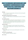 BUSI 710 RESEARCH METHODOLOGY AND ALIGNMENT COMPREHENSIVE STUDY GUIDE 2026 FULL QUESTIONS AND SOLUTIONS GRADED A&plus;