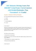 NSC Defensive Driving Course Test 2026&sol;2027 Actual Exam &vert; Correct Answers with Detailed Rationales &vert; Pass Guaranteed - A&plus; Graded