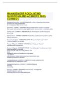 Management Accounting Study Guide &ndash; Questions and Answers &lpar;100&percnt; Correct&rpar;