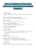 MATH 110 MODULE 5 ACTUAL EXAM PAPER 2026 QUESTIONS WITH ANSWERS GRADED A&plus;