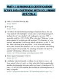 MATH 110 MODULE 5 CERTIFICATION SCRIPT 2026 QUESTIONS WITH SOLUTIONS GRADED A&plus;