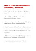 APEA 3P Exam &vert; Verified Questions and Answers &vert; A&plus; Assured