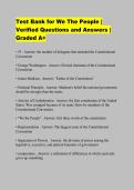 Test Bank for We The People &vert; Verified Questions and Answers &vert; Graded A&plus;