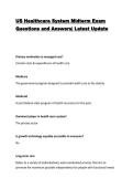 US Healthcare System Midterm Exam Questions and Answers&vert; Latest Update