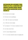 MATHNASIUM JOB ASSESSMENT FINAL PAPER 2026 FULL 63 QUESTIONS AND VERIFIED ANSWERS EXPERT REVIEW STUDY GUIDE GUARANTEED SUCCESS GRADED A&plus;