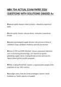 MBA 704 ACTUAL EXAM PAPER 2026 QUESTIONS WITH SOLUTIONS GRADED A&plus;