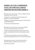 BUSINESS LAW TODAY COMPREHENSIVE ACTUAL TEST PAPER 2026 COMPLETE QUESTIONS AND SOLUTIONS GRADED A&plus;