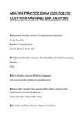 MBA 704 PRACTICE EXAM 2026 SOLVED QUESTIONS WITH FULL EXPLANATIONS