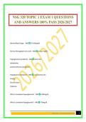 NSG 320 TOPIC 1 EXAM 1 QUESTIONS AND ANSWERS 100&percnt; PASS 2026&sol;2027