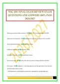 NSG 430&colon; FINAL EXAM REVIEW EXAM QUESTIONS AND ANSWERS 100&percnt; PASS 2026&sol;2027