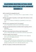 CALIFORNIA BOATING ACTUAL EXAM PAPER 2026 QUESTIONS WITH ANSWERS GRADED A&plus;