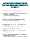 CALIFORNIA BOATING CERTIFICATION SCRIPT 2026 QUESTIONS WITH SOLUTIONS GRADED A&plus;