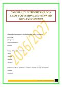NSG 533 ADV PATHOPHYSIOLOGY EXAM 1 QUESTIONS AND ANSWERS 100&percnt; PASS 2026&sol;2027