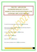 NSG 533 - ADVANCED PATHOPHYSIOLOGY EXAM 1 - MODULE ONE EXAM QUESTIONS AND ANSWERS 100&percnt; PASS 2026&sol;2027