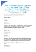 WGU C777 Web Development Applications Exam 2026&sol;2027 Actual Exam &vert; 100&percnt; Correct Answers with Detailed Rationales &vert; Pass Guaranteed - A&plus; Graded