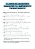 CALIFORNIA BOATING PRACTICE EXAMINATION 2026 QUESTIONS WITH ANSWERS GRADED A&plus;