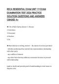 RECA RESIDENTIAL EXAM UNIT 1 9 EXAM EXAMINATION TEST 2026 PRACTICE SOLUTION QUESTIONS AND ANSWERS GRADED A&plus;