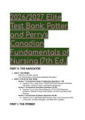 Test Bank&colon; Potter and Perry's Canadian Fundamentals of Nursing 7th Edition &lpar;2026&sol;2027&rpar; - 88 Elite Q&A 