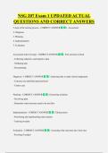 NSG 207 Exam 1 UPDATED ACTUAL  QUESTIONS AND CORRECT ANSWERS