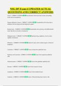 NSG 207 Exam 6 UPDATED ACTUAL  QUESTIONS AND CORRECT ANSWERS