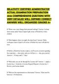 RELATIVITY CERTIFIED ADMINISTRATOR ACTUAL EXAMINATION PREPARATION 2026 COMPREHENSIVE QUESTIONS WITH VERY DETAILED WELL DEFINED CORRECT ANSWERS WELL ORGANIZED GRADED A