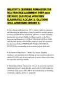RELATIVITY CERTIFIED ADMINISTRATOR RCA PRACTICE ASSESSMENT PREP 2026 DETAILED QUESTIONS WITH VERY ELABORATED ACCURATE SOLUTIONS WELL ARRANGED GRADED A&plus;