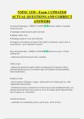 NMNC 1235 - Exam 1 UPDATED  ACTUAL QUESTIONS AND CORRECT  ANSWERS