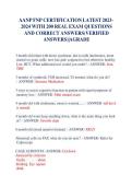 AANP FNP CERTIFICATION LATEST WITH 200 REAL EXAM QUESTIONS AND CORRECT ANSWERS&lpar;VERIFIED ANSWERS&rpar;&vert;AGRADE&vert;&vert;A&plus;