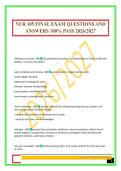 NUR 105 FINAL EXAM QUESTIONS AND ANSWERS 100&percnt; PASS 2026&sol;2027