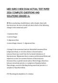 MED SURG II HESI EXAM ACTUAL TEST PAPER 2026 COMPLETE QUESTIONS AND SOLUTIONS GRADED A&plus;