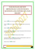 NUR 254 EXAM 4 REVIEW &lpar;HEMATOLOGY AND ONCOLOGY&rpar; QUESTIONS AND ANSWERS 100&percnt; PASS 2026&sol;2027
