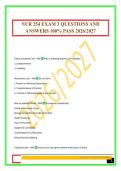 NUR 254 EXAM 3 QUESTIONS AND ANSWERS 100&percnt; PASS 2026&sol;2027
